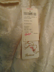 VINTAGE NWT Barbizon Ellie Set Ivory Med Nightie & Robe w/ Belt Polyester Lovely