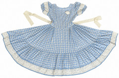 Vintage Blue & White Square Gingham Dance Dress Size M