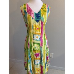 VTG Jams World Floral Dress XL Tropical Shift Relaxed Boho Casual Beach Resort