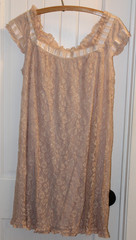 Vintage Robe & Nightgown Chantilly Lace Matej Odette Barsa Pink Ecru Medium