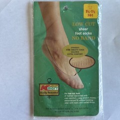 Vintage KMart Low Cut Sheer Foot Socks No Band nylon/Spandex/Cotton Free Ship