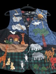 Vtg Womens Vest Noah’s Ark Handmade Christian Sunday School Teacher Bible Religi