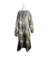 Edel Artsy Animal Print Long Statement Duster Cardigan Vintage Eclectic Boho OS