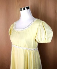 Cottagecore Romantic VTG 70s Hippie BOHO Maxi Dress Sz. S Yellow Woven Lace SS *