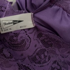 SHADOWLINE SILKY NYLON & LACE LINGERIE NIGHTGOWN DRESS 1X Purple Sweep