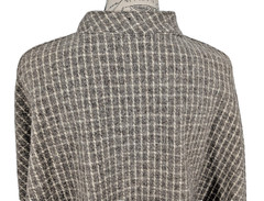 VTG Wool Cape 54″ Wide X 31″ Length Gray Cream Check Prairie Peasant Bohemian