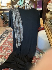Nice Vintage Black Dress With Attached Scarf, 22W