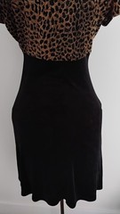 Vtg Gantos Mini Dress Woman’s Stretch Opaque Black Animal Print Fit & Flare XS/S