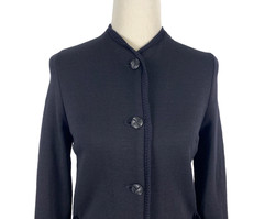Vintage 60s Catalina Cardigan Womens S Black Classic Granny Knit Sweater