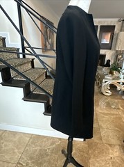 Geoffrey Beene 80s Black Wool Crepe Minimalist Short Tuxedo Coat/Jacket Size M