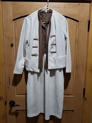 Women’s Suit Dress Pleated Vintage Brown Off White Made in USA Size 18 1/2? READ