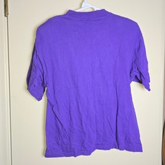 Vintage Honors Apparel Purple tshirt SHOULDER PADS 100% cotton Large cuff sleeve