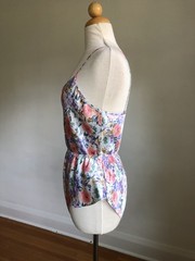 STUNNING VTG DEENA Floral Silky Satin 2pc Camisole Tank & Shorts Lingerie Set M