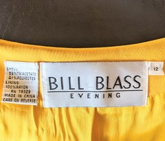 Vintage 1980s Bill Blass Marigold Yellow Evening Blazer Collarless Jacket