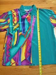 Vintage City Girl California Blouse Shirt Color Block Retro 12 Made In USA