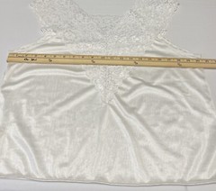 Vintage Collections Etc. Womens Semi Sheer Lace Lingerie Top White Large Lagom