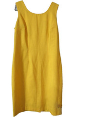 VTG. SUE BRETT SLEEVELESS DRESS YELLOW SIZE 12 VGUC