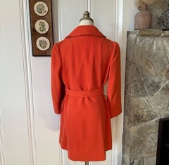 Vintage 1960s Retro Red Orange Wool Jacket Size 8