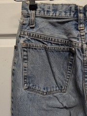 Vtg Lawman Womens Blue Jeans Sz 5. Faded Distressed Missing Button