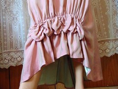 VTG 90s Newport News Iridescent Pink Skirt, Gathered Front Fish Tail Back Sm