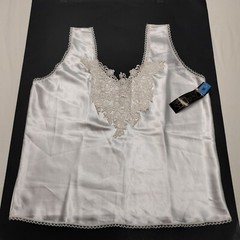 Vintage NWT Escapades Suit Camisole Ivory Polyester Sz Medium Lace Insert Trim