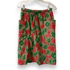 Vintage Peter Popovitch Tan Floral Skirt Women’s Size Small Pockets Spring Retro