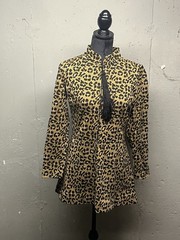 Vtg Kimberly 1960s Women’s 90% Virgin Wool Leopard Print Dress