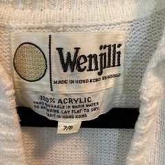 Wenjilli Vintage Knit Long Sleeve Cream Maxi Belted Sweater Dress