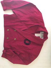 Vintage 80s YES CLOTHING Batwing Blazer Jacket Fuchsia Short S AMAZING