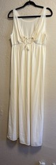 Vtg Nightgown Hollywood Glamour Old Money Lux Cream Color Tricot Long Adj Bust