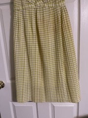 Vtg 1950s Tina Leser Gingham Dress Pleated Mid Century Designer Cotton Bow S M