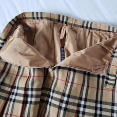 Vintage Burberrys Nova Check Wool Skirt Waist 28″x 29″ Long Sz”K14 Long” England