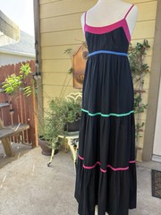 Jody T Of California Vintage 70’s Black Maxi Dress Sz S