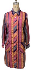 Vintage 60s Women’s LS Mod Multicolor Stripe Seersucker Shirt Dress – Sz M