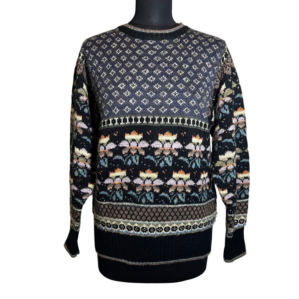 The Import Workshop Vintage Floral Fair Isle Knit Sweater, Women’s Size Medium