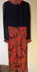 VTG Dress Maxi Mod Floral Paisley Hostess Dress Gown 60s 70s-M