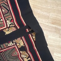 Vintage 1960s / 70s Leonard Paris Dress black orange red geometric floral