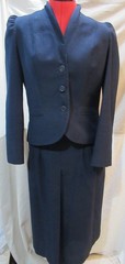 Vintage women’s skirt suit, late 70s, polyester/rayon, size 11