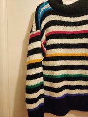Vintage Gitano 100% Acrylic Striped Multicolored Sweater Long Sleeve Large