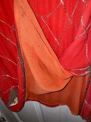 Vintage Red Beaded 70’s Disco Dress – As Is (see pics)