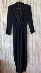 CLIMAX Karen Okada David Howard Sexy Black Tuxedo Jumpsuit Size 5 Vintage VTG