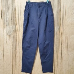 Patagonia Womens Vtg 90s Navy Pleated High Rise Tapered Leg Cotton Chino Size 12