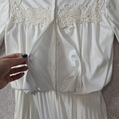 JCPenney Fashions Vintage Wedding Dress Train Long Sleeve Blouson Union Tag Sz10