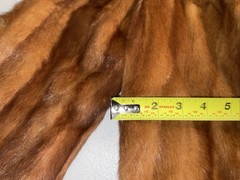 Vintage 1950s Mink Fur Cape Stole Jacket Furs by Kleinman Honey Blonde Brown