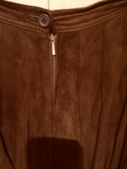 Great leather skirt suede skirt by L’estelle D’ore brand flounce pleated layers