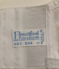 Vintage 1970s cotton/poly bra no wire Beautiform 44C