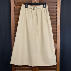 Vintage TAKE 1 Khaki Midi Skirt Geek Retro Pull On Everyday Casual Modest