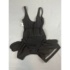 Sun Streak Newport News Swimsuit Romper 90s Nautical Sporty Black Cotton XS