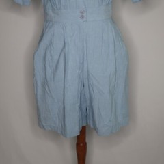 VTG 80’s d Frank Country Retro Washed Denim Fringed Beaded Romper USA Made Sz 10