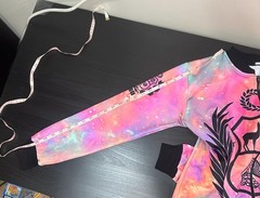 Peruvian Jacket – Pink Galaxy Print with Peru Coat of Arms – Lightweight Zip